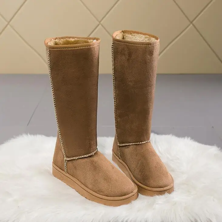No Show Sock Women - 2025年冬新作 ハイチューブファッション オールマッチ 暖かい厚底スノーブーツ リボン付き スノーブーツ