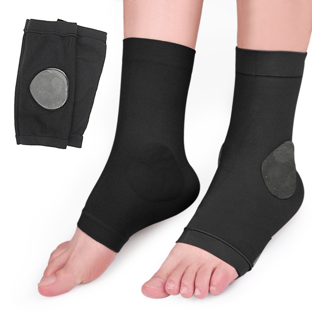 Ankle Brace Sock - 1 ペアスポーツ目に見えないシリコーンゲル靴下通気性ソフト足首プロテクターブレース弾性パッド入りスケート靴下スキー & ブーツ