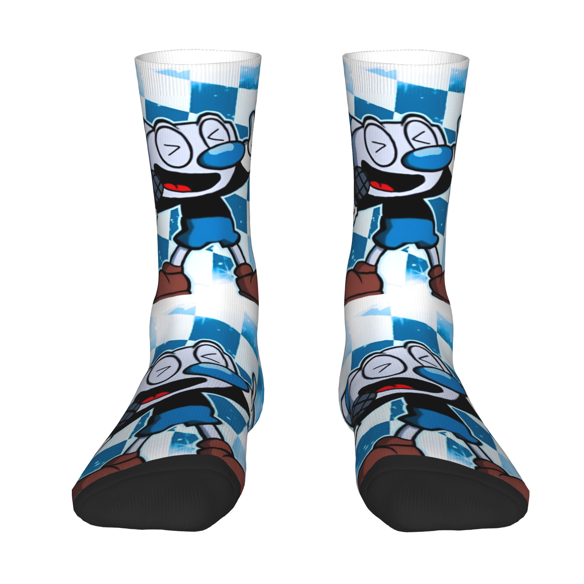 Dress Sock Men - カスタムカップヘッド＆マグマンメンズクルーソックス ユニセックス かわいいアニメゲーム 春夏秋冬用ドレスソックス