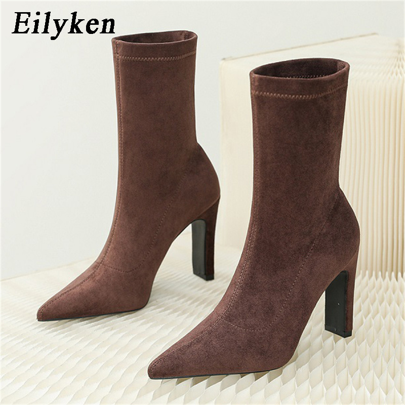 Eilyken 冬厚いヒール靴下の群れの女性のブーツポインテ - No Show Sock Women のレビューと価格