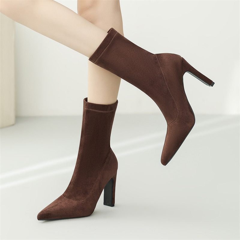Eilyken 冬厚いヒール靴下の群れの女性のブーツポインテ - No Show Sock Women のレビューと価格