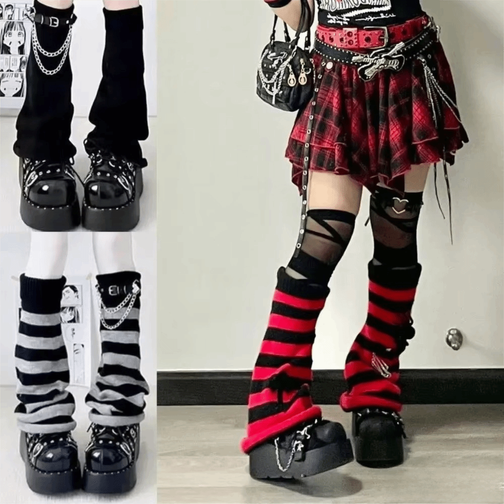 日本のハラジュクスタイルのニットレッグウォーマー、ルーズなニ - Boot Sock Slouchy のレビューと価格