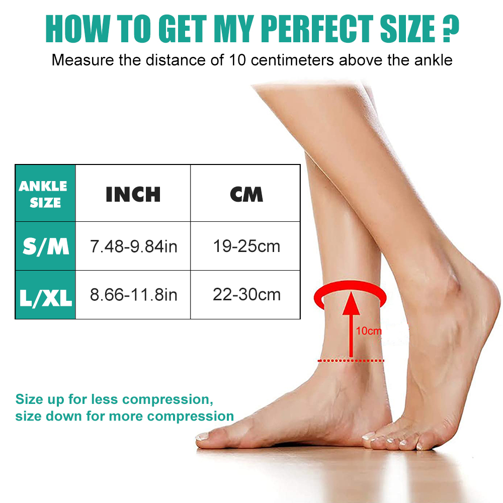 1ペアの足首用コンプレッションスリーブ - 足底筋膜炎ソック - Ankle Brace Sock のレビューと価格