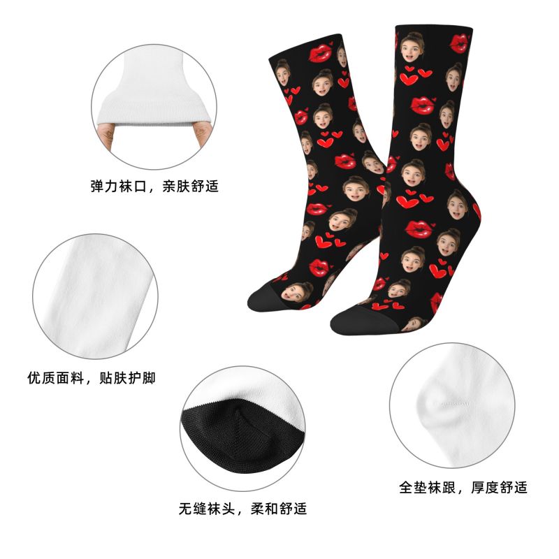カスタムノベルティメンズパーソナライズドヘッドフェイスフォト - Dress Sock Men のレビューと価格