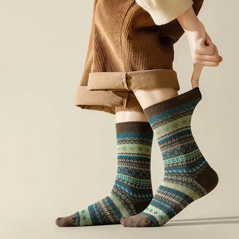 3足セット 女性用 コットンソックス 暖かく厚手の編み物 ク - Cotton Crew Sock Pack のレビューと価格