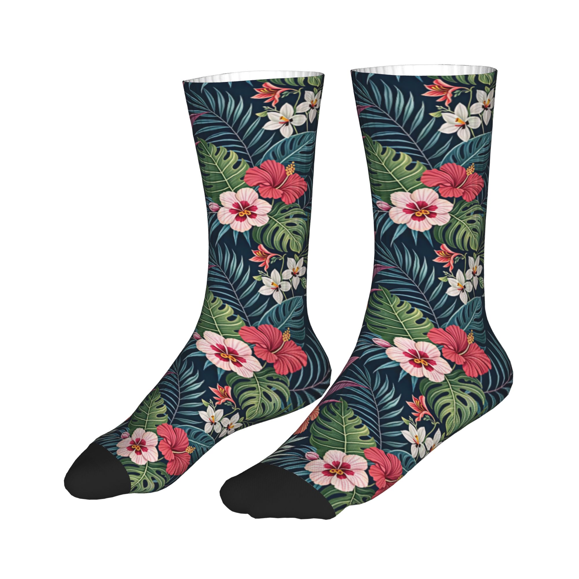 楽しいメンズハワイアンハイビスカスプルメリアトロピカルフロー - Dress Sock Men のレビューと価格