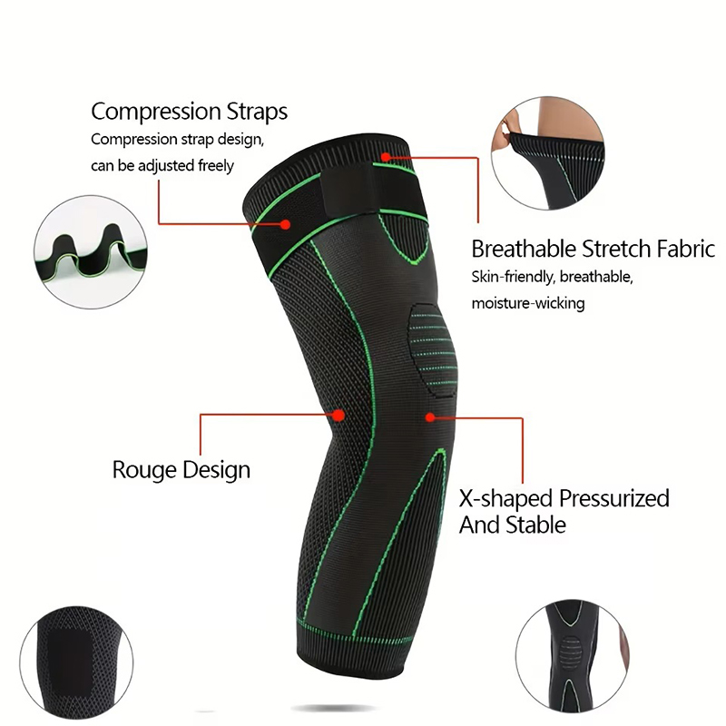 2個入り圧縮膝パッドサポート、ストライプ付きスポーツスリーブ - Compression Sleeve Calf のレビューと価格