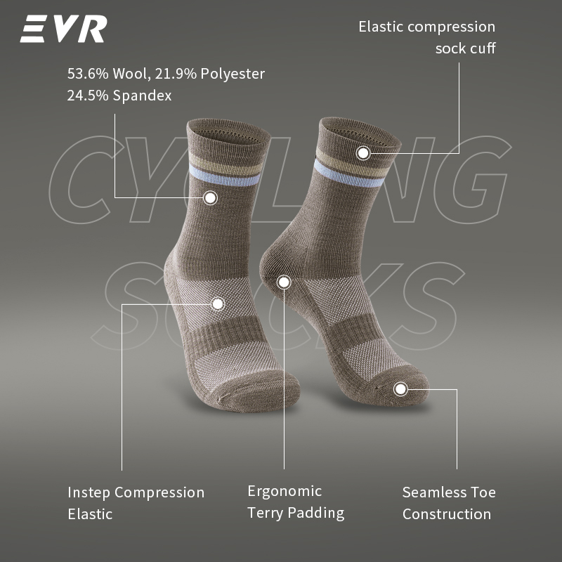 EVR 秋冬用メリノウール製サイクリングソックス。速乾性、保 - Thermal Sock Winter のレビューと価格
